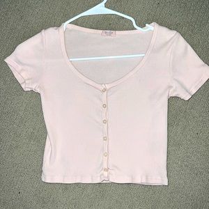 Pink Brandy Melville button top